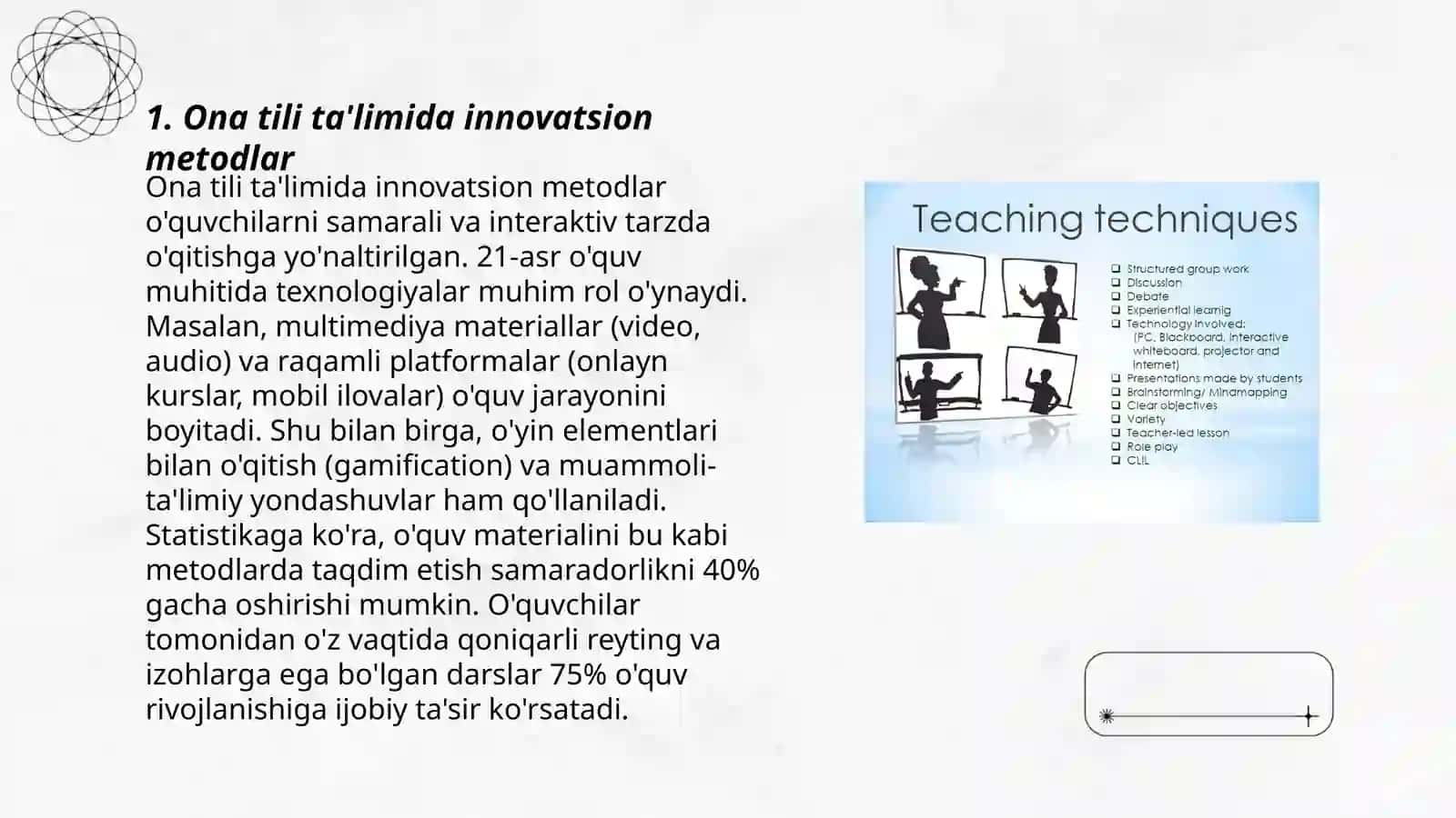 Ona tili o'qitish metodikasi fanida Seminar mashg'ulotlariga tayyorgarlik ko'rish 3