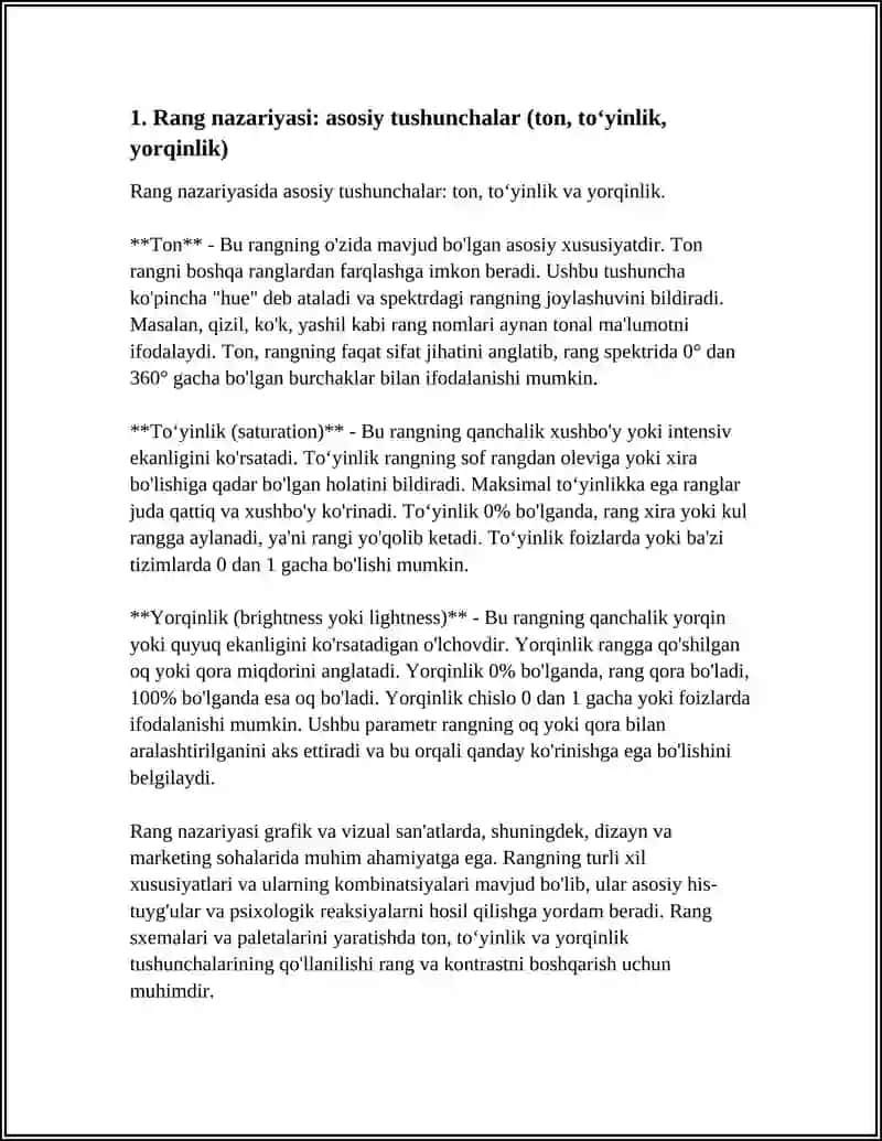 RANG UYĠUNLIGI VA KONTRAST OSOSLARI 3