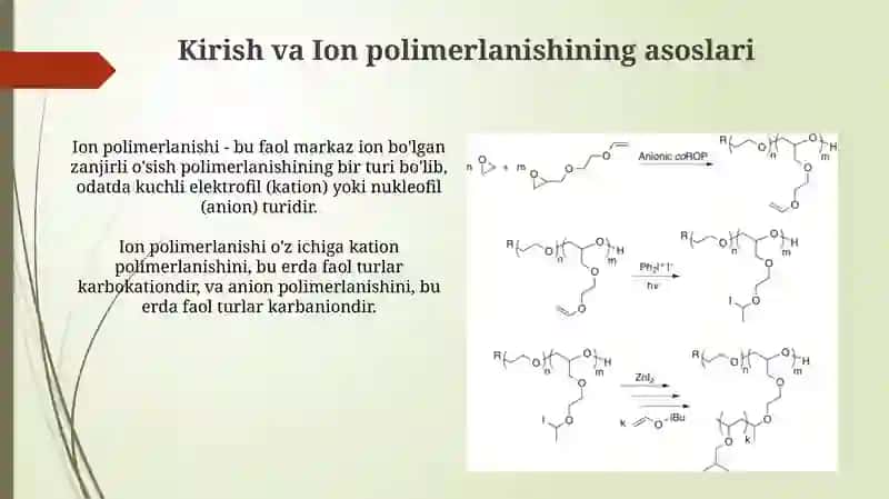 Ionli polimerlanish mexanizmi 3