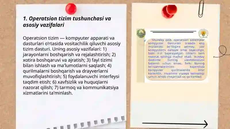 Operatsion tizimlarning vazifalari va turlari 3