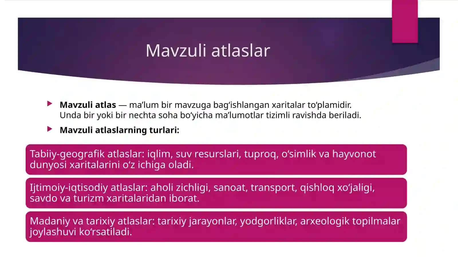 Mavzuli va majmuali atlaslarning mazmuni va uni tuzish 3