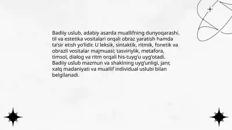 Badiiy uslub va uning xususiyatlari 3