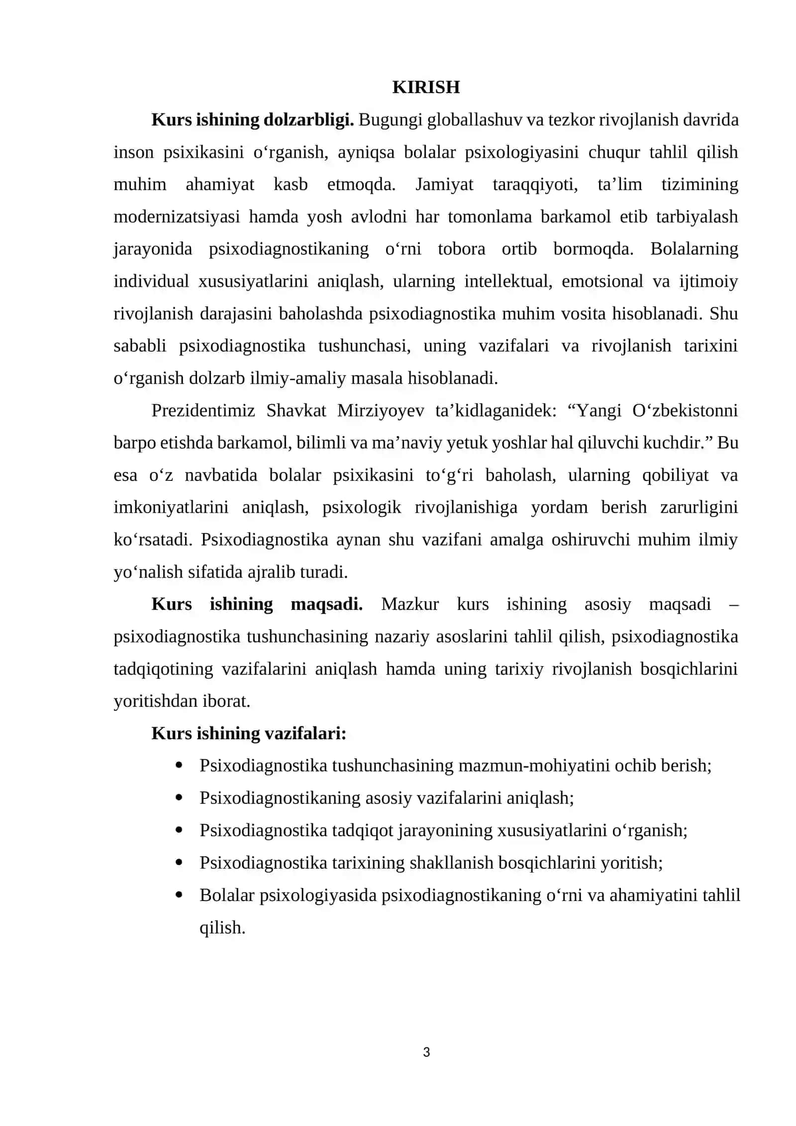 Psixadiagnostika tushunchasi, psixodiagnostika tadqiqotining vaifalari va psixodiagnostika tarixi. 3