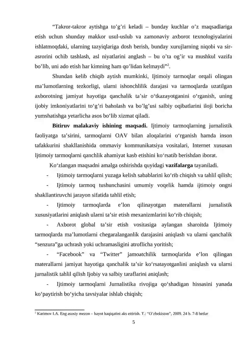 IJTIMOIY TARMOQLARDA ONLAYN JURNALISTIKA XUSUSIYATLARI 3