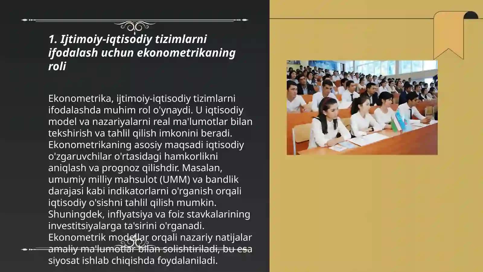 Ijtimoiy-iqtisodiy tizimlarni ifodalashda ekonometrik usullardan foydalanish 3