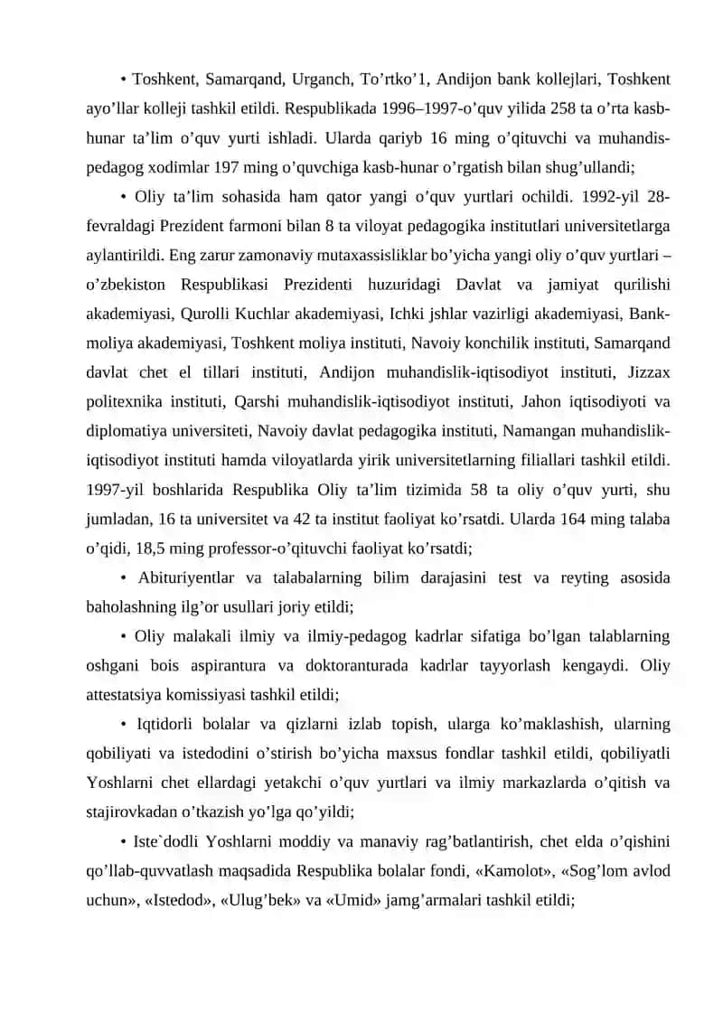 Ta'lim sohasidagi o'zgarishlar 3