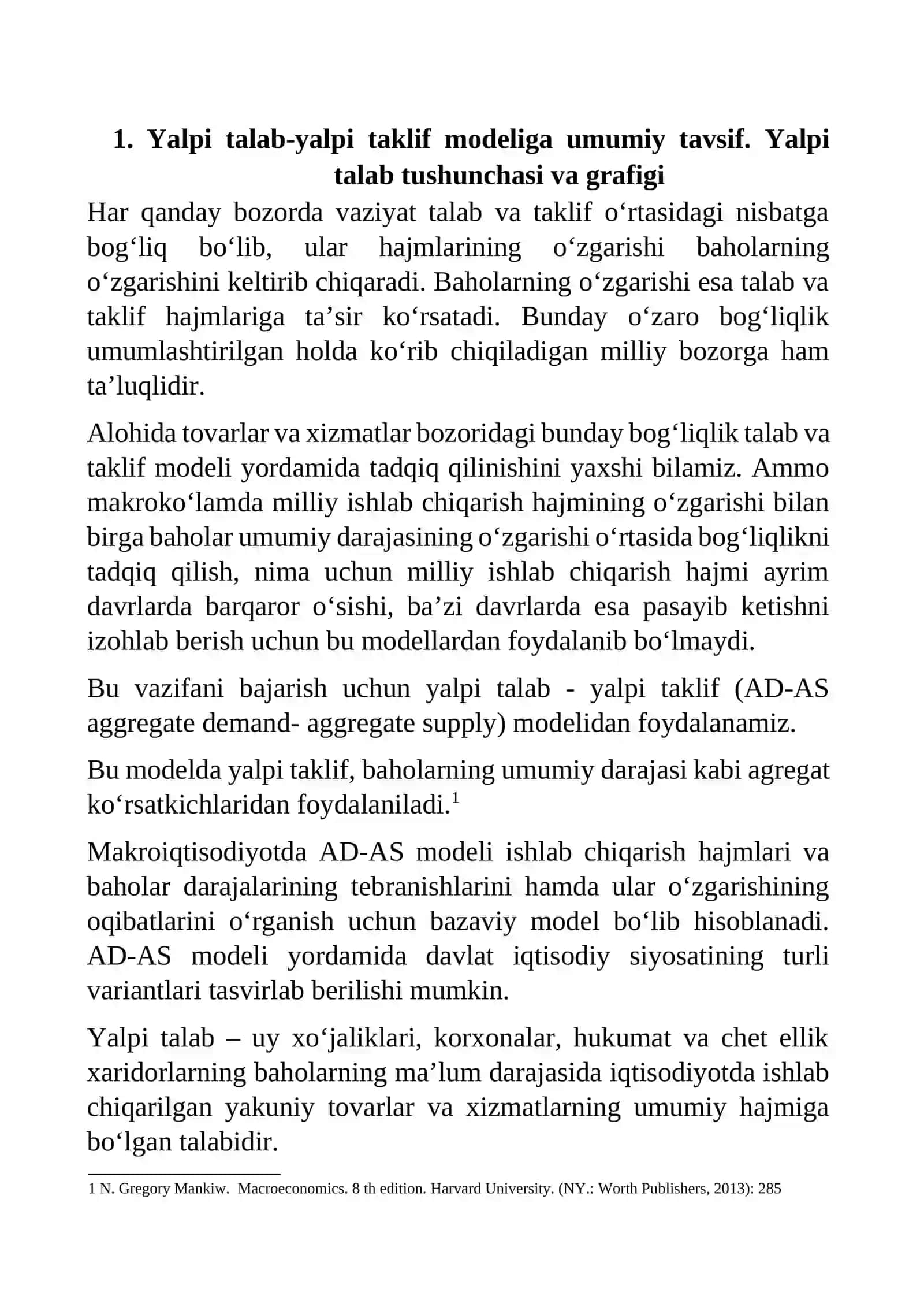 MAKROIQTISODIYOT YALPI TALAB-YALPI TAKLIF MODELI 3