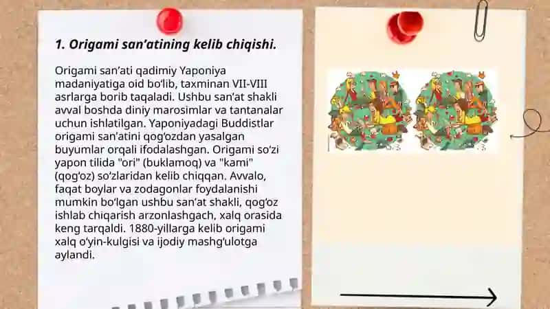 Origami sanʼatining rivojlanish tarixi va Applikatsiya haqida umumiy tushuncha 3