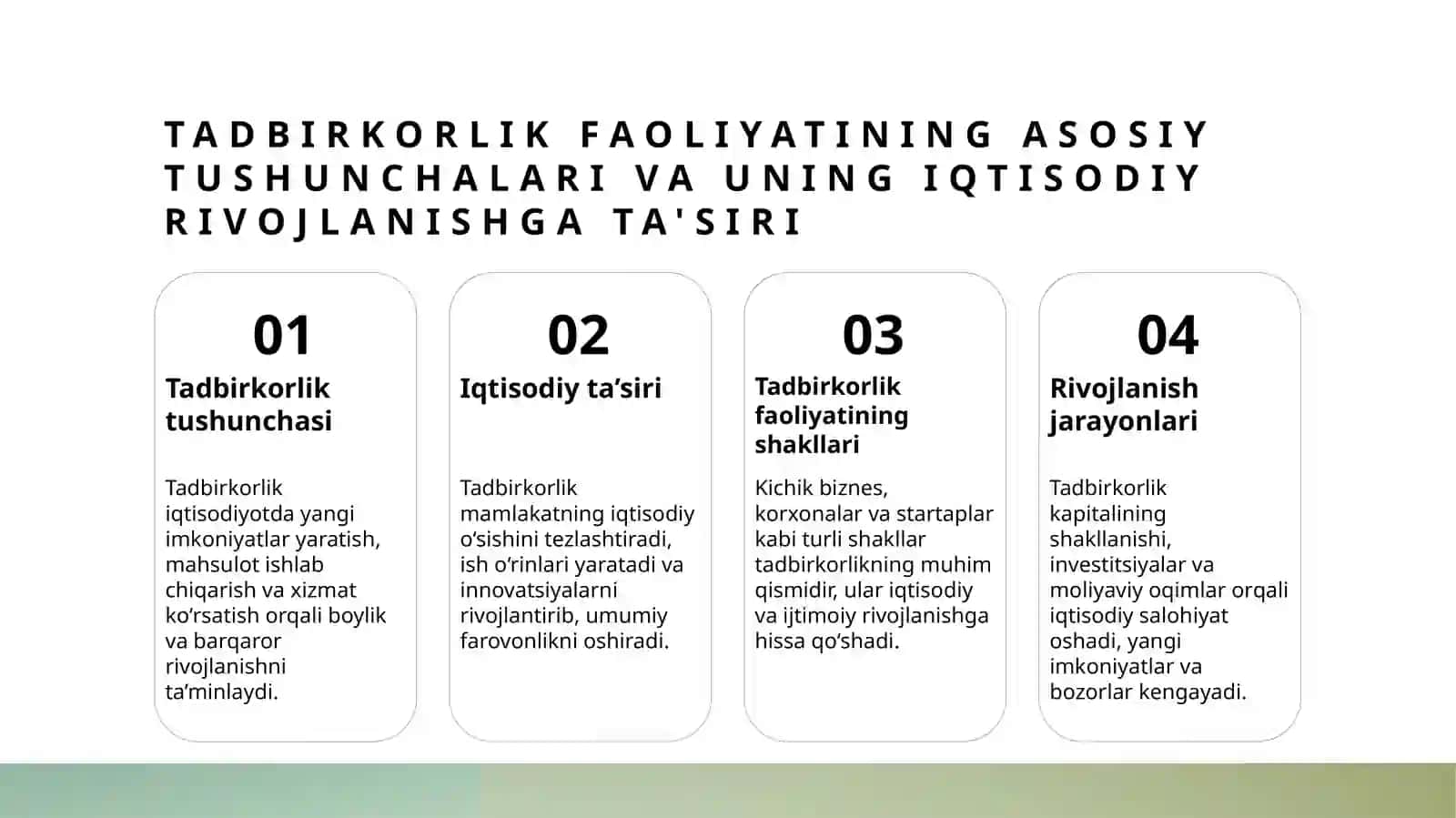 Tadbirkorlik faoliyati.Tadbirkorlik kapitali va uning aylanishi 3