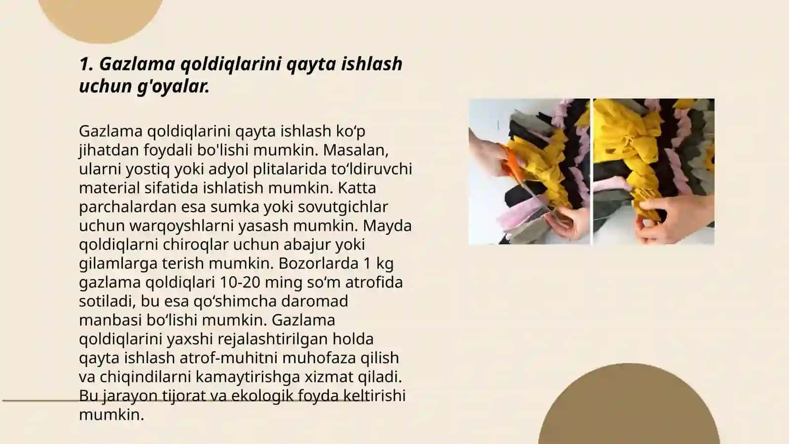 Gazlama qoldiqlari bilan ishlash. "Bezak" namunasi tayyorlash 3