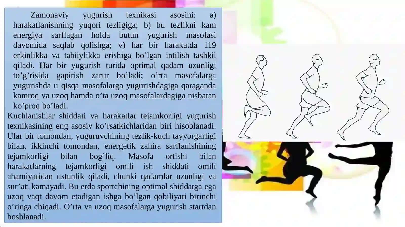 Oʻrta va uzoq masofaga yugurish texnikasini oʻrgatishni takomillashtirish 3