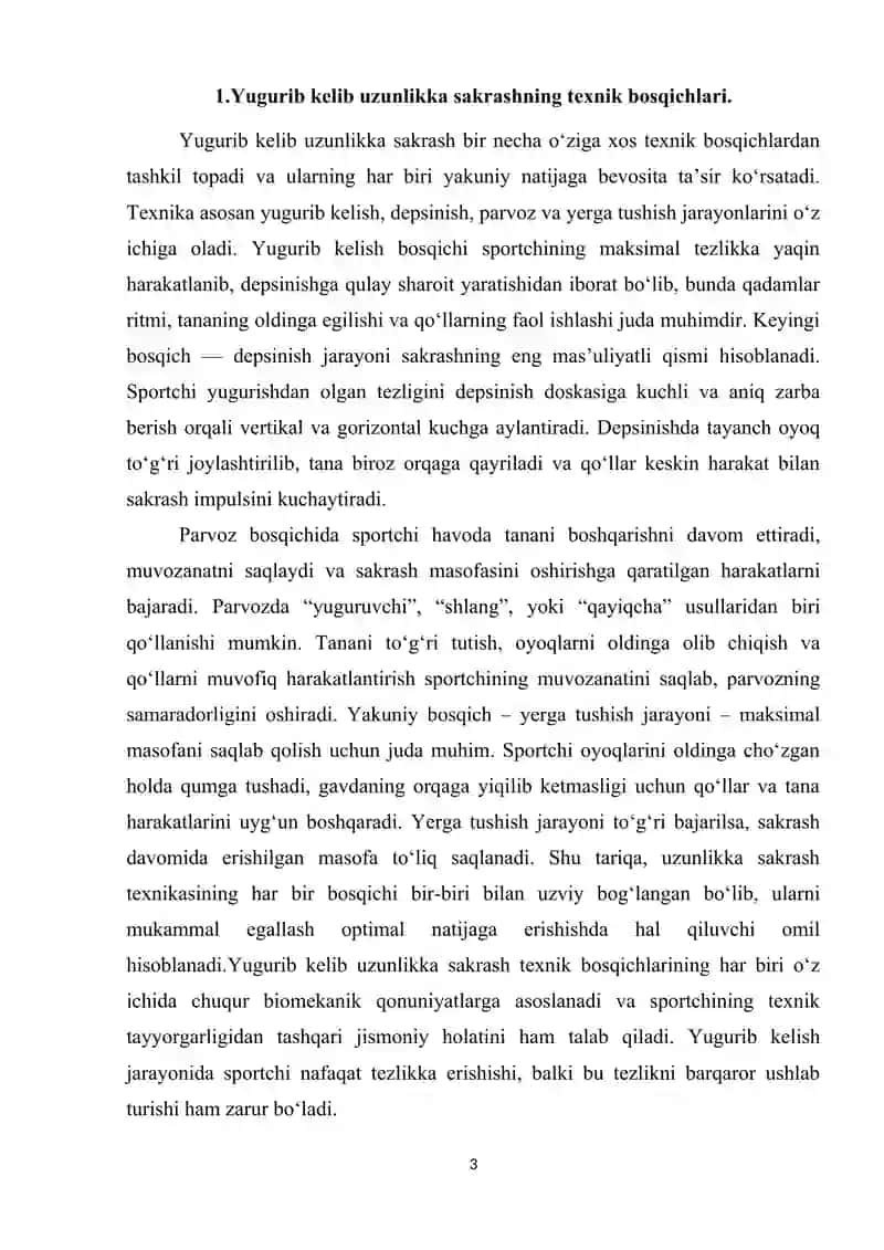 Yengil atletika: Yugurib kelib uzunlikka sakrash texnikasi 3
