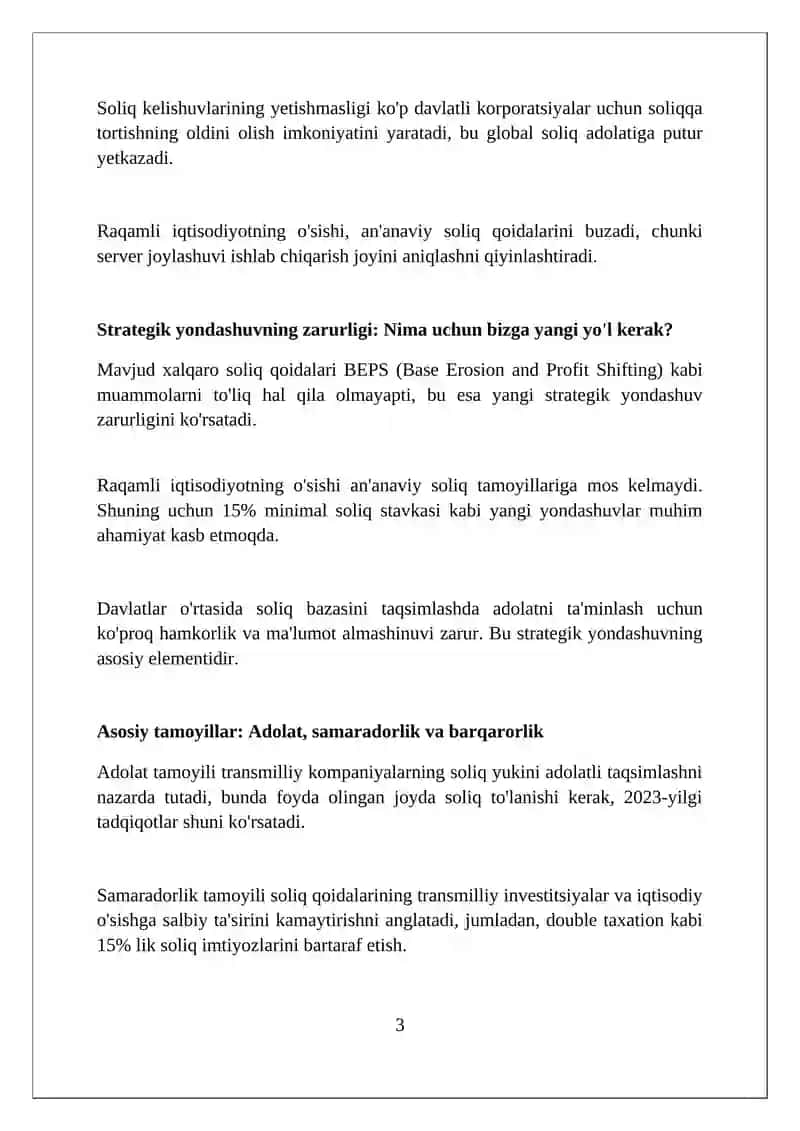 Xalqaro soliqqa tortishni tartiblashda strategik yondoshuv 3