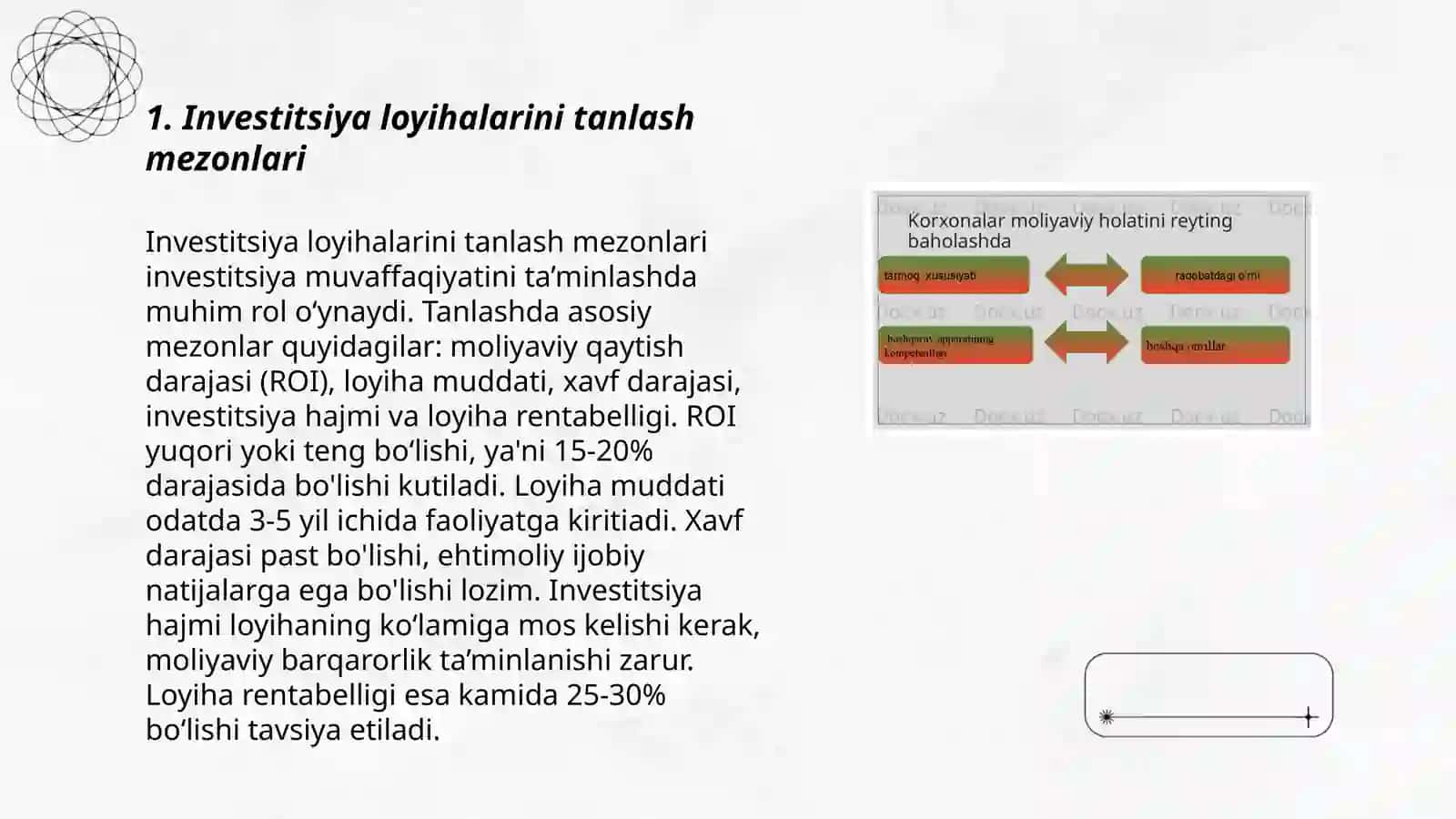Investitsiya loyihalarini tanlashda moliyaviy-iqtisodiy baholashning roli 3