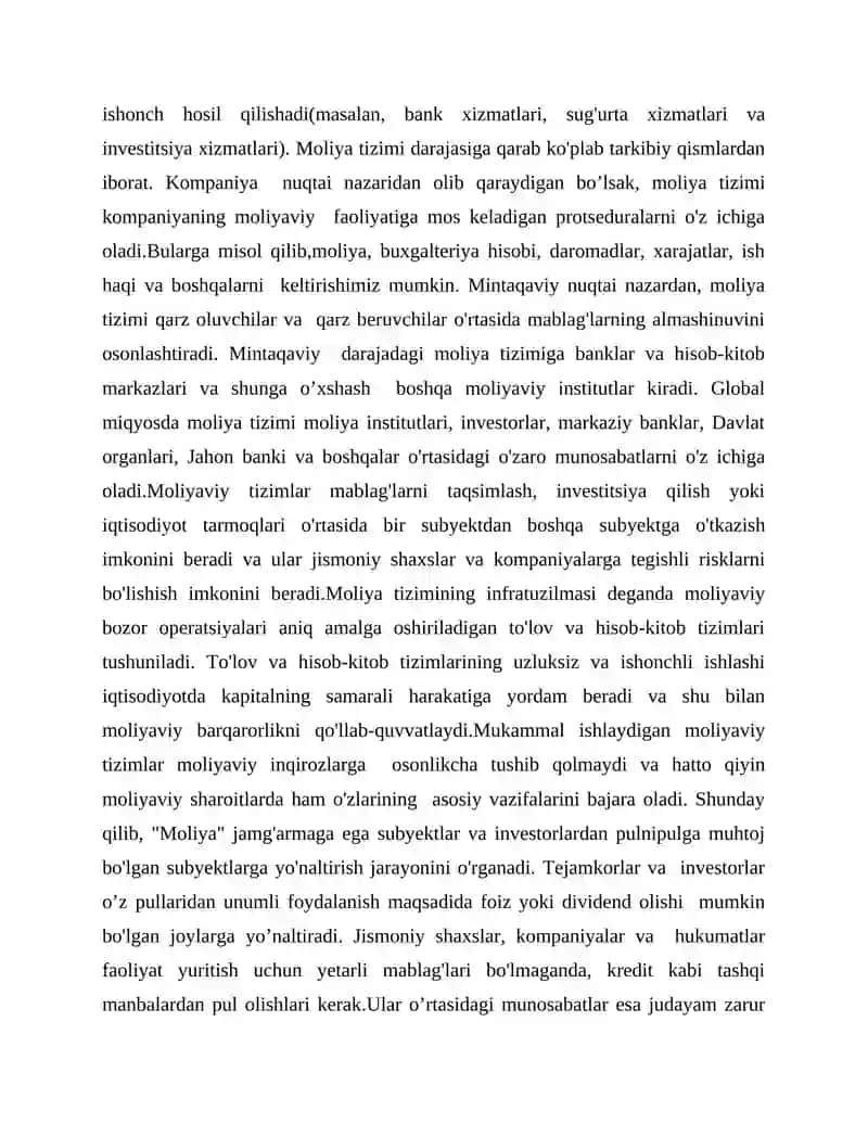 Moliyaviy tizim funksiyalarini amalga oshirish amalyoti 3