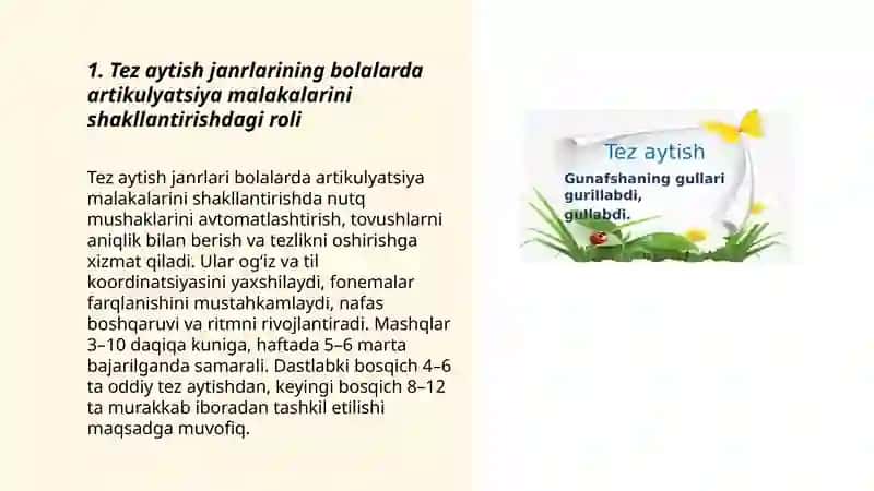 Tez aytish janrlarining bolalar nutqini oʻstirishdagi ahamiyati 3