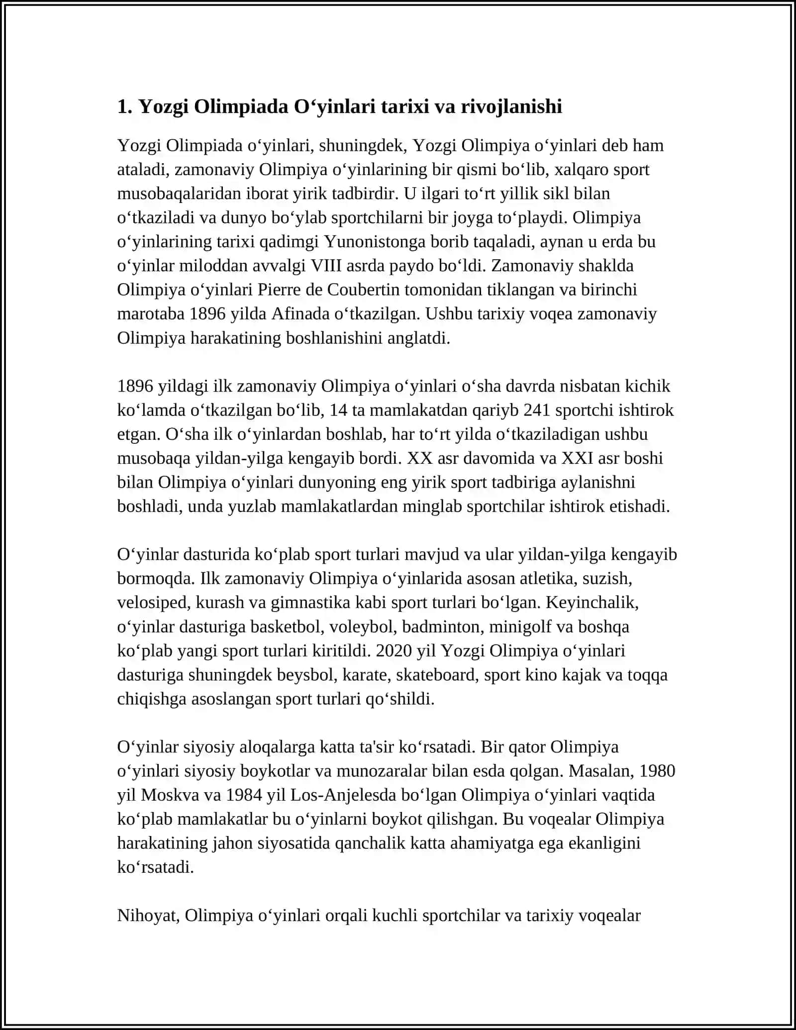 Yozgi Olimpiada O‘yinlari 3