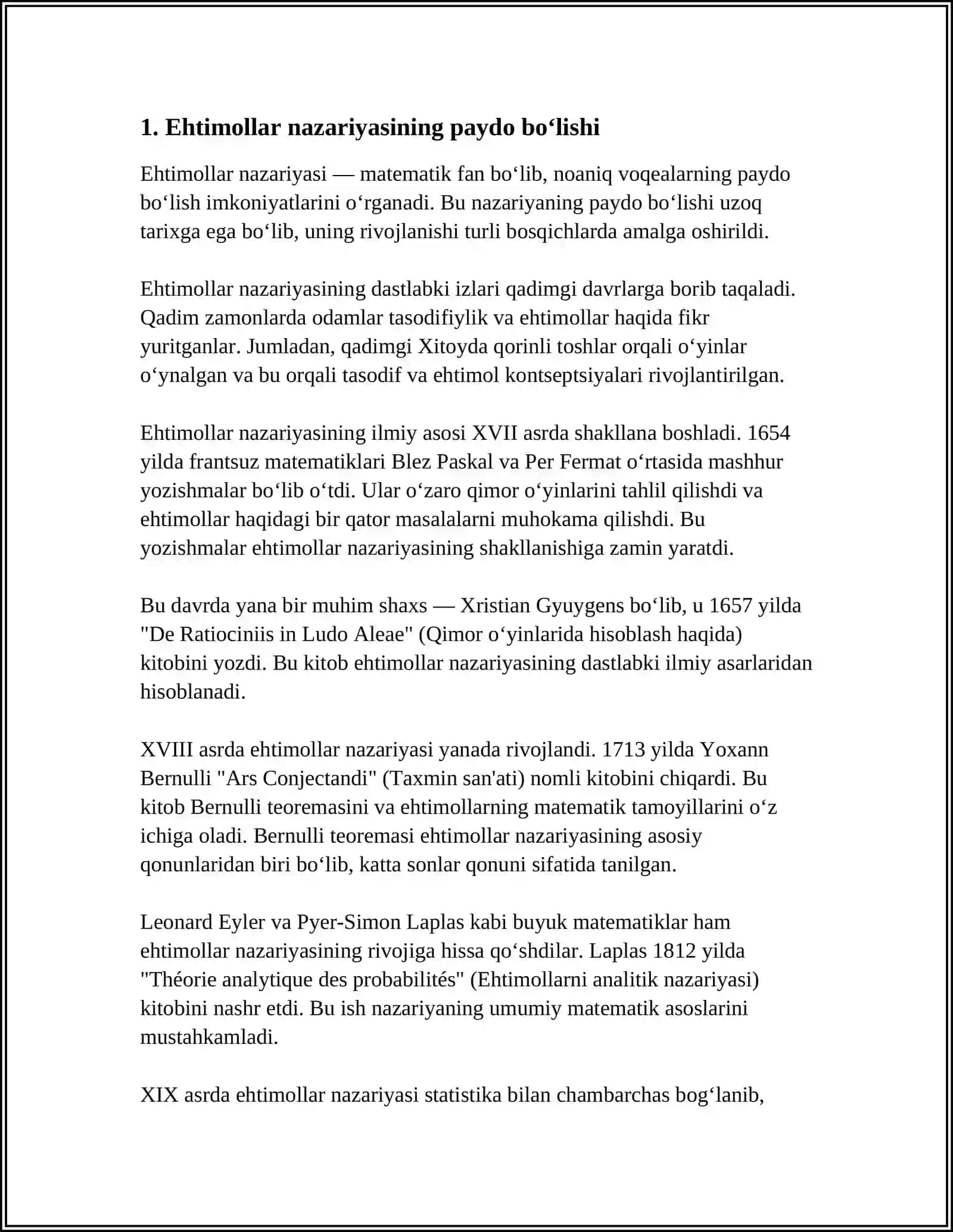 Ehtimollar Nazariyasi va Matematik Statistika Tarixi 3