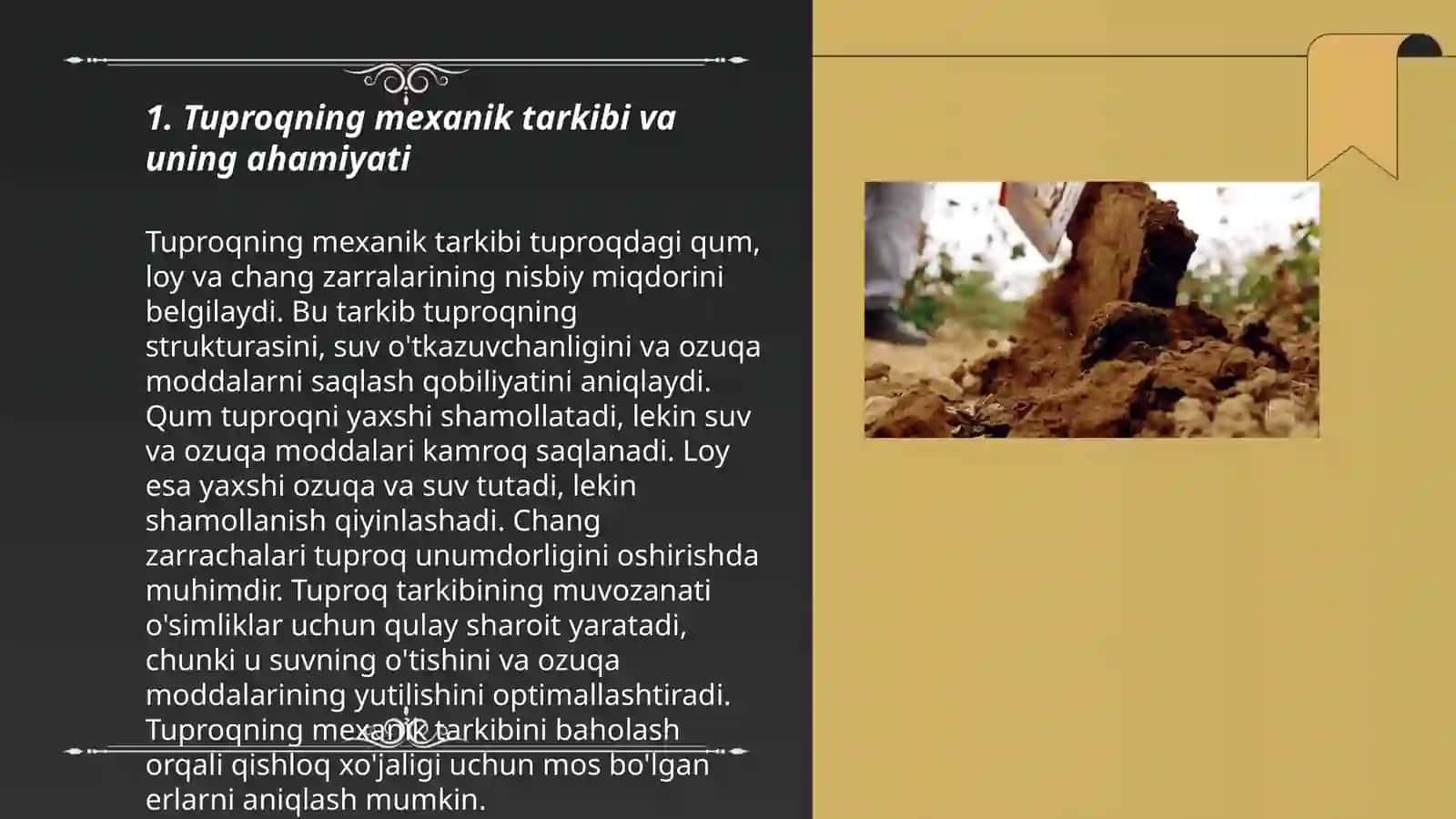 Tuproqning mexanik tarkibi mavzusida taqdimot 3