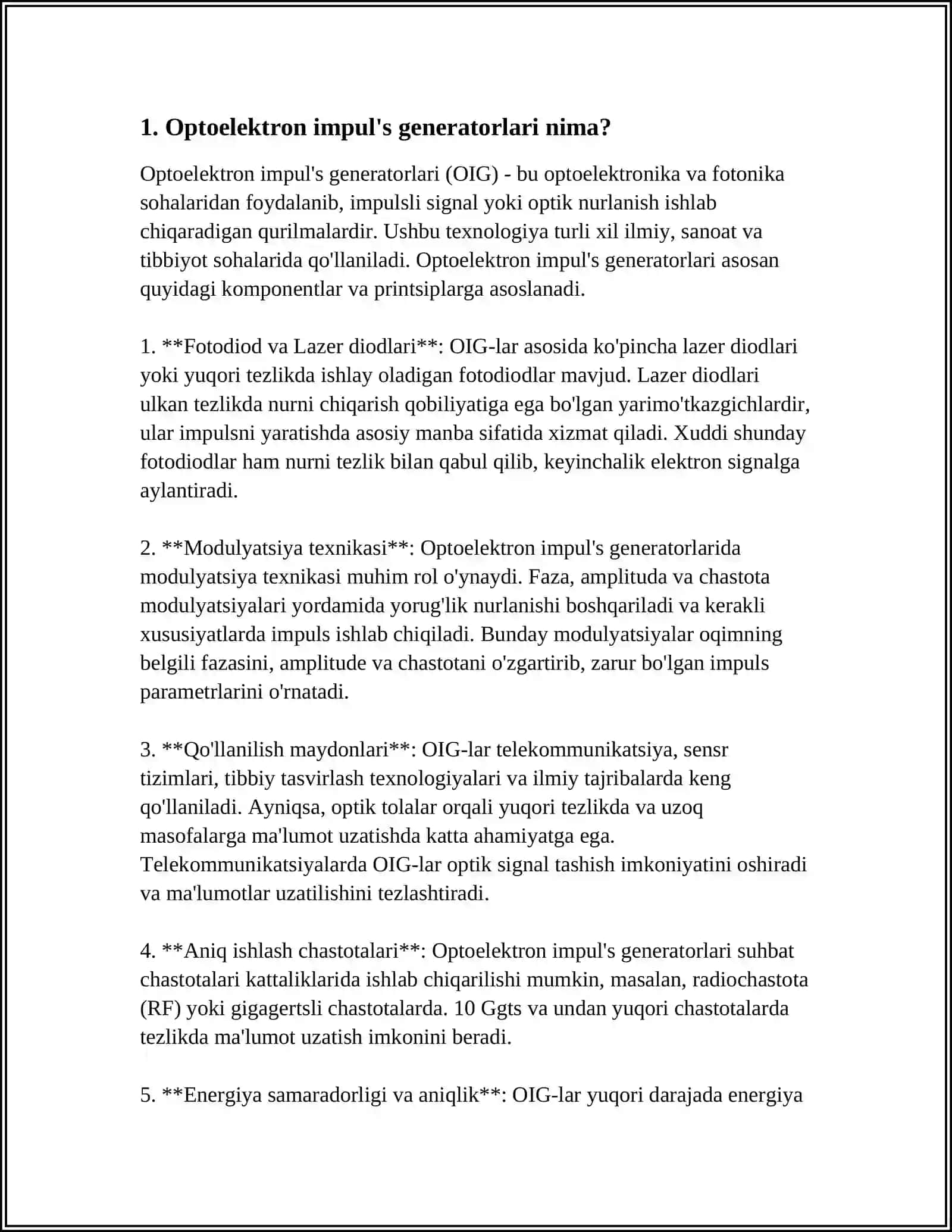 OPTOELEKTRON IMPULS GENERATORI 3