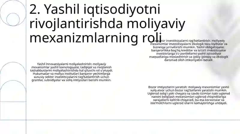 Yashil Iqtisodiyot "Ni Rivojlantirishning Moliyaviy Va Nomoliyaviy Mehanizimlari 3