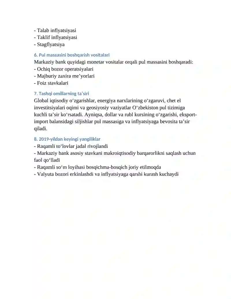 O‘zbekiston Respublikasida pul tizimi va uning elementlari 3