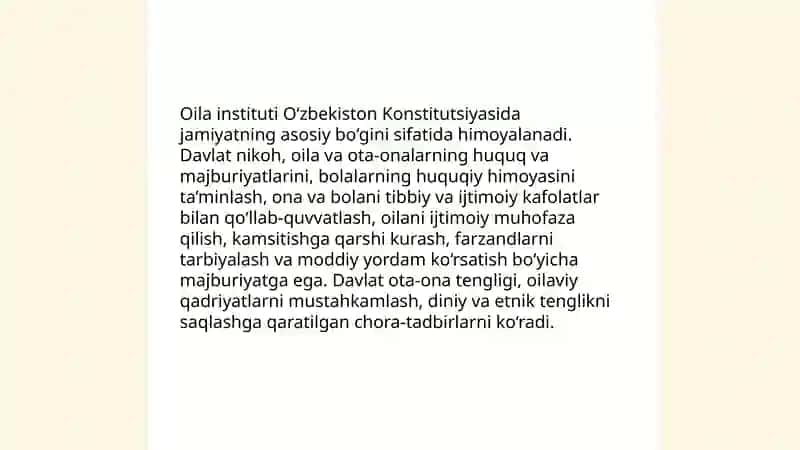 Oila, bolalar va yoshlarga oid konstitutsiyaviy huquqiy asoslari 3