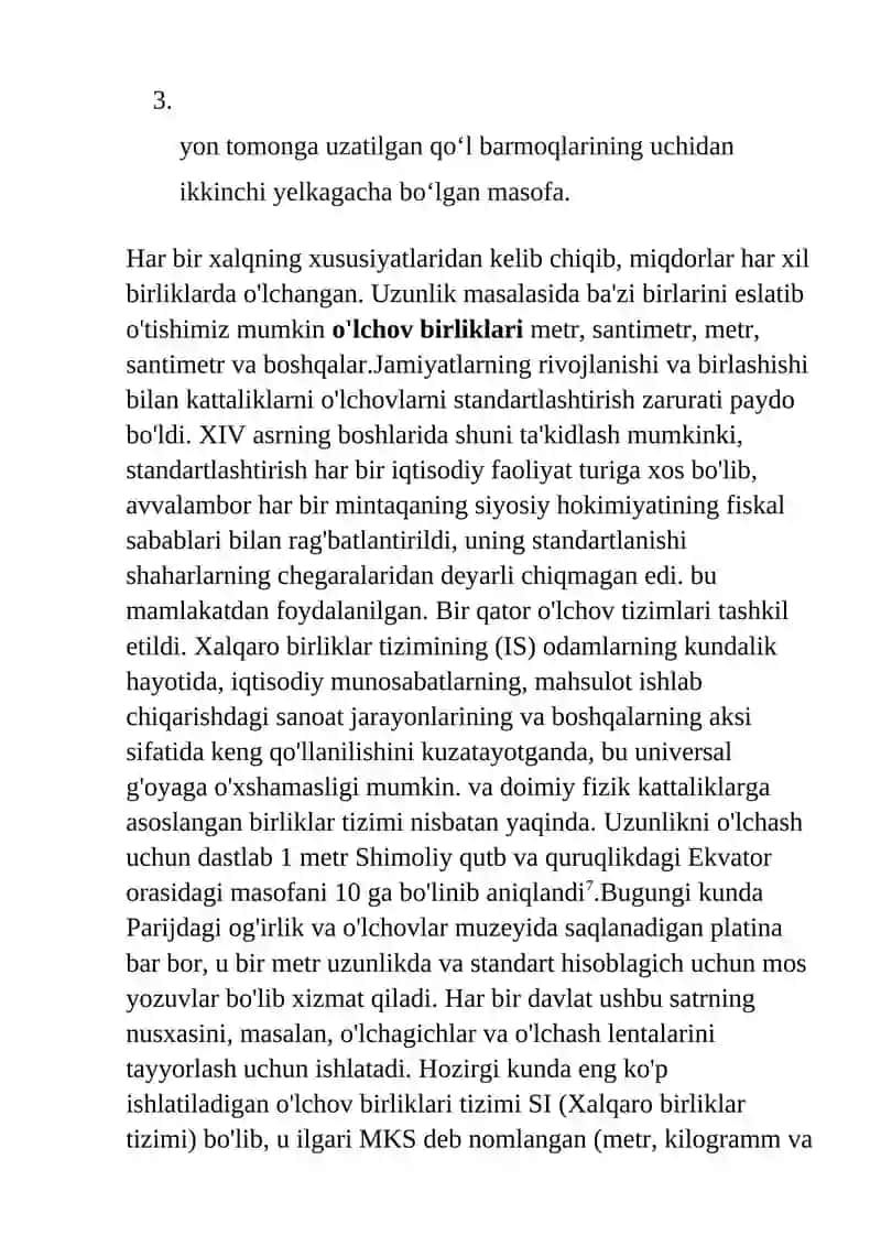 Qadimiy, ko’xna o‘lchovlar va o‘lchash birliklari 3