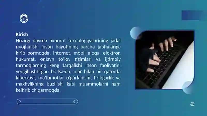 Kiberxavfsizlik asoslari shaxsiy ma'lumotlarni himoya qilish 3