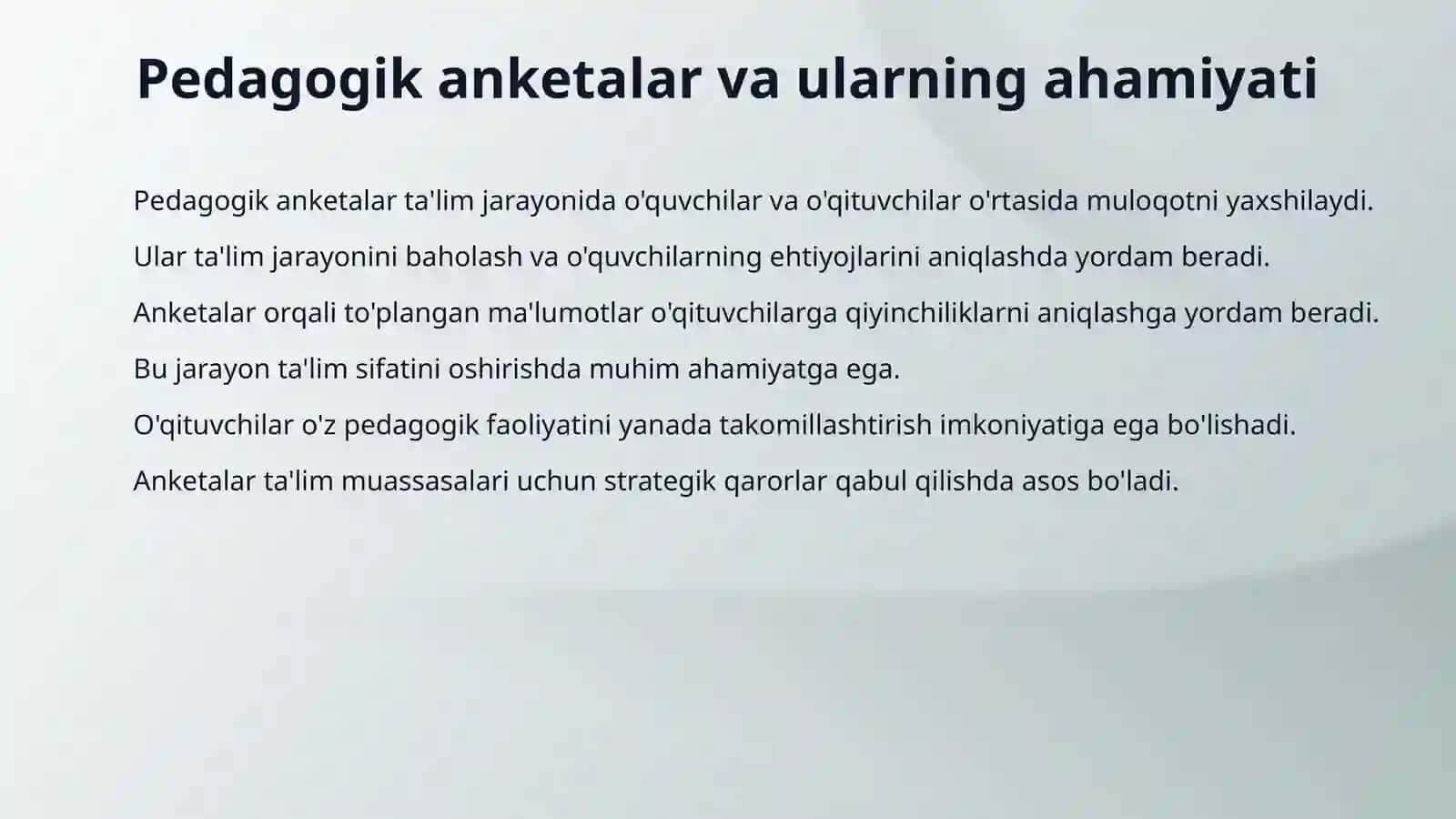 Pedagogik anketa metodidan foydalanish mahorati 3