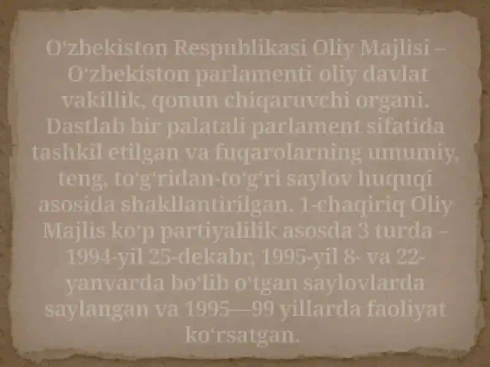 O'zbekiston parlamenti Oliy Majlisining tashkili 3