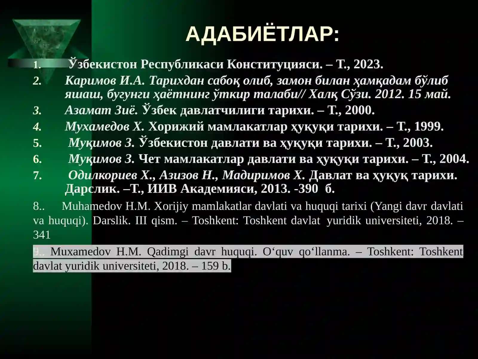 ДАВЛАТ ВА ҲУҚУҚ ТАРИХИ ФАНИНИНГ ПРЕДМЕТИ, МЕТОДИ ВА ВАЗИФАЛАРИ 3