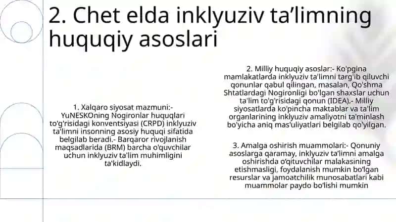 Chet Elda Alohida Yordamga Muhtoj Bolalarning Inklyuziv TaʼLimi 3