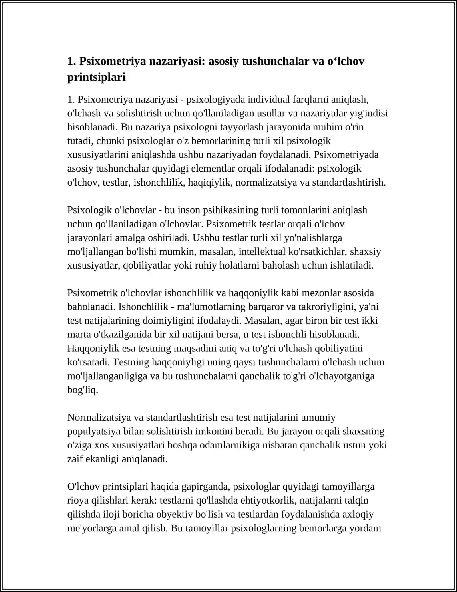 PSIXOLOGNI PSIXOMETRIK JIHATIDAN TAYYORLASH TALABLARI 3