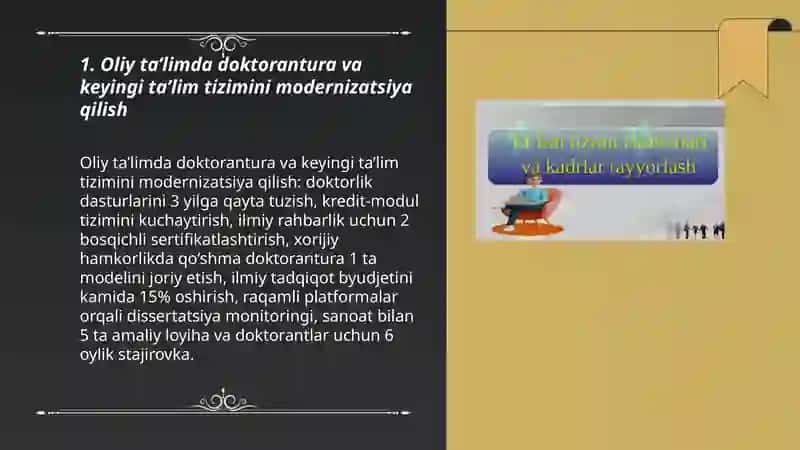 Oliy ta’limdagi keyingi ta’lim ilmiy-pedagogik kadrlar tayyorlash 3
