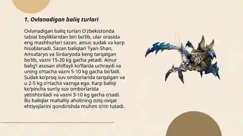 Ovlanadigan baliq oilalarini oʻrganish 3