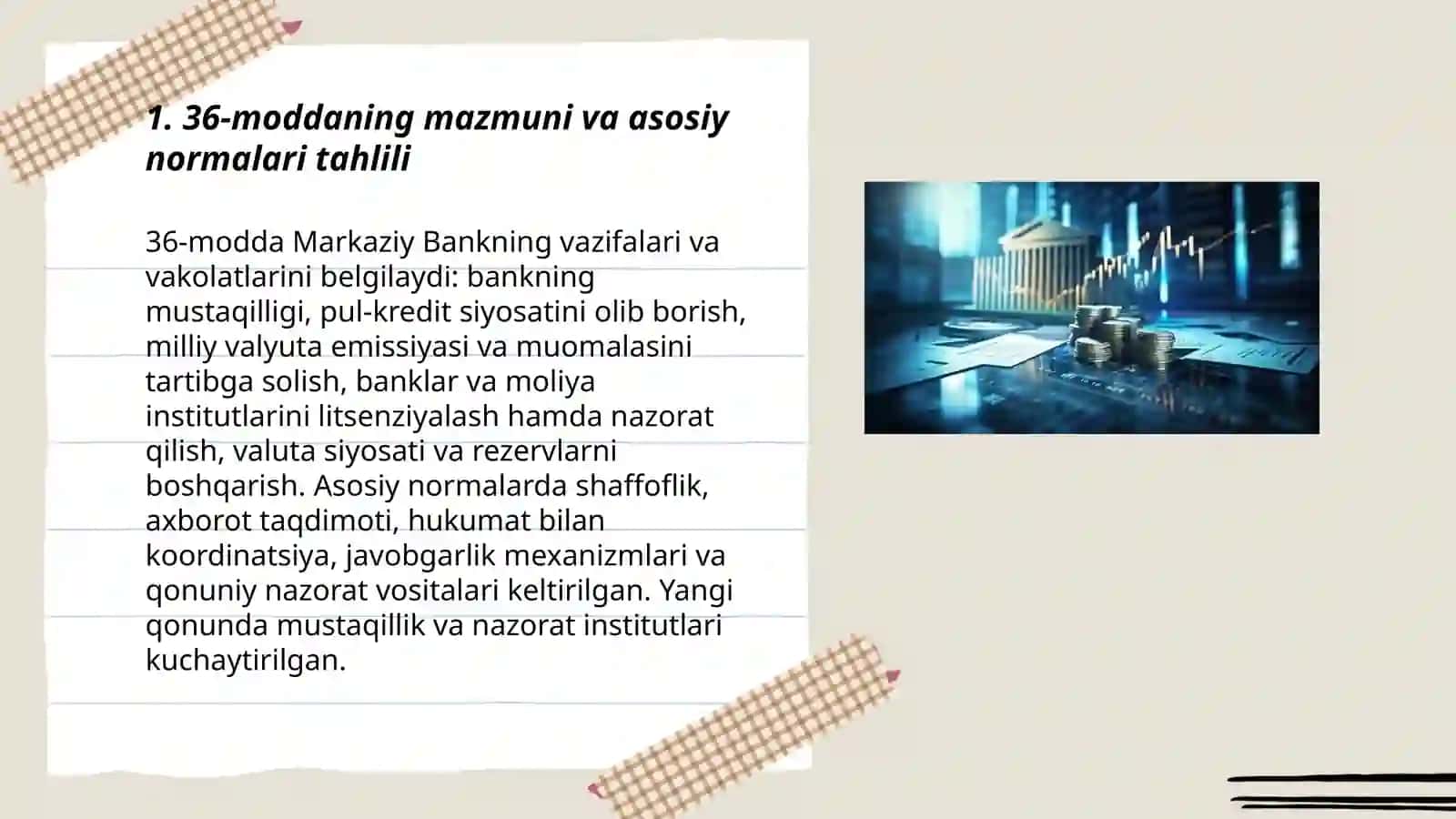 Markaziy Bank to'g'risidagi qonun 36-moddasi tahlili yangi qonundan 3