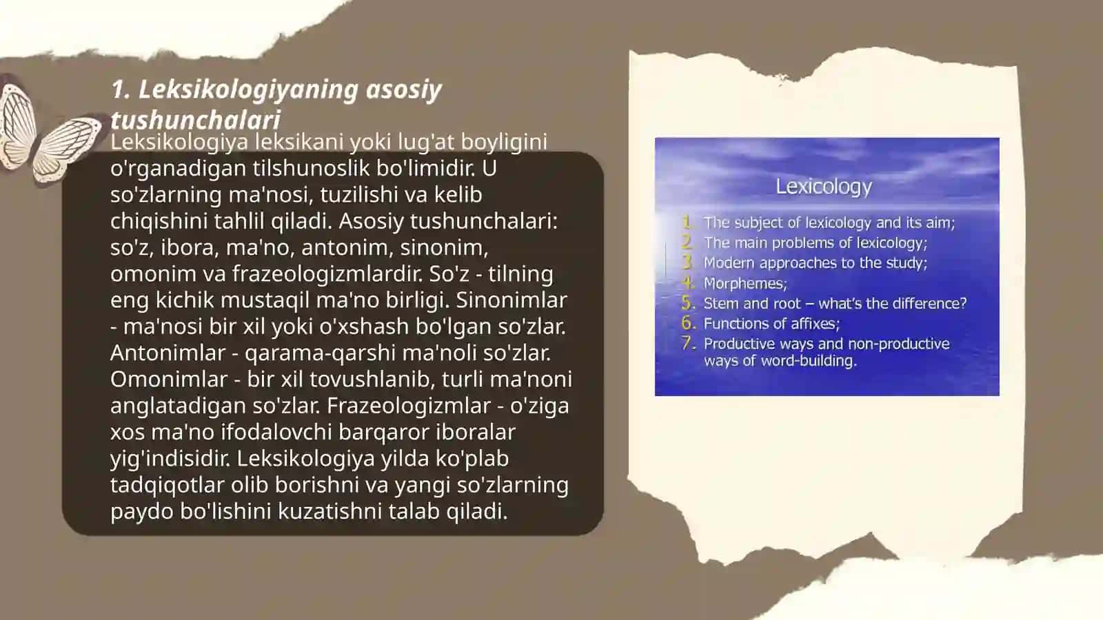 Leksikologiya haqida umumiy tushuncha va uning vazifalari 3