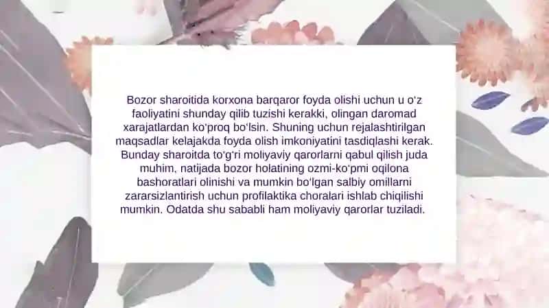 Moliyaviy qarorlar va ularga ta'sir qiluvchi omillar 3