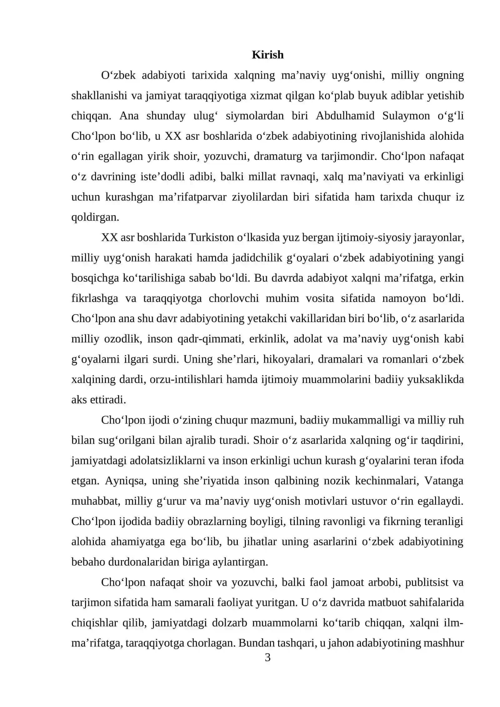 Abdulhamid Sulaymon o‘g‘li Cho‘lponning hayoti va adabiy faoliyatining shakllanishi 3