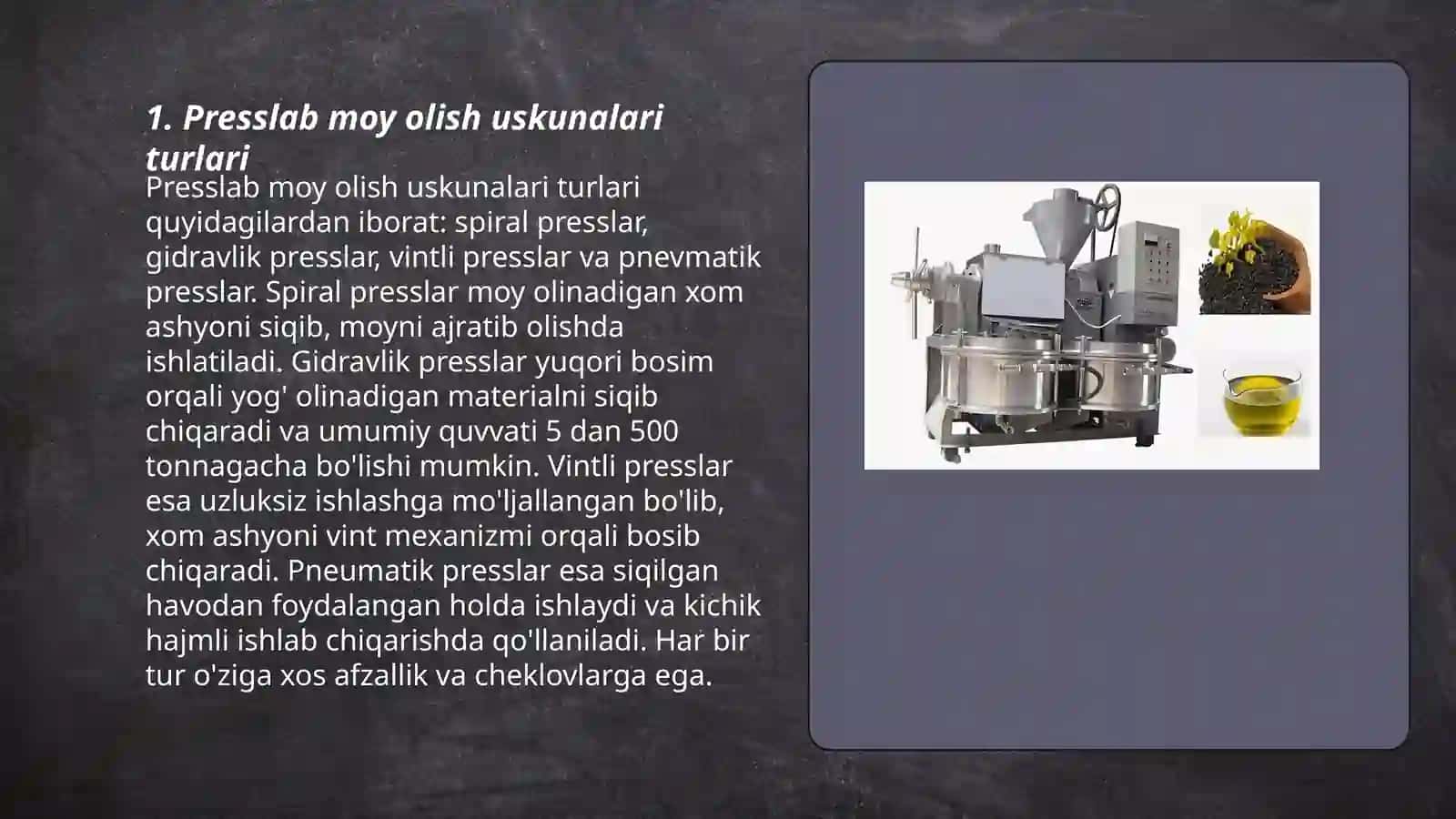 Presslab moy olish uskunalari 3