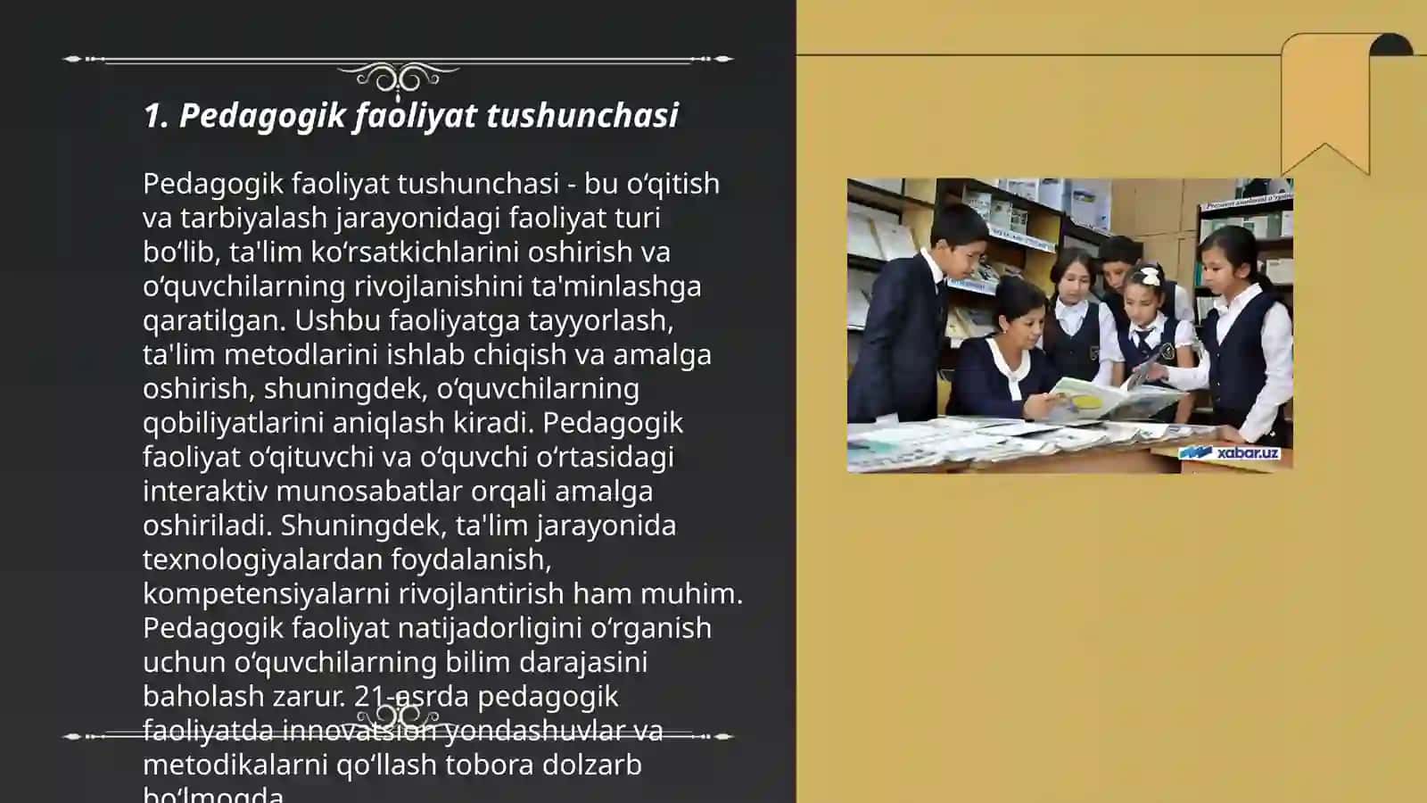 Pedagogik faoliyatning tartibi va faoliyati 3