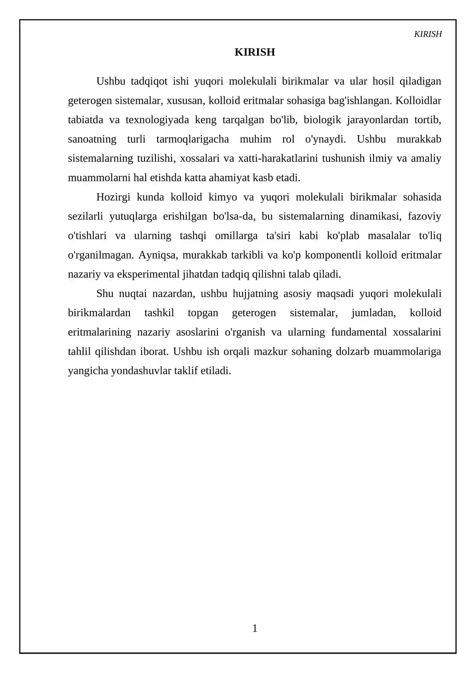 Geterogen sistemalar, yuqori molekulali birikmalar, kalloid eritmalar 3