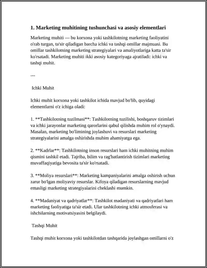 MARKETING MUHITI VA UNING KOMPENTATSIYALARI 3