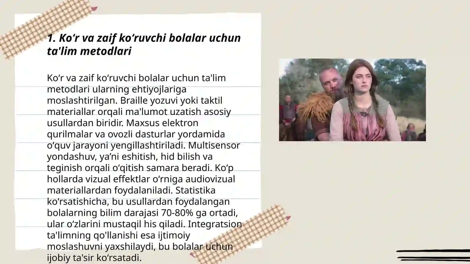 Koʻr va zaif koʻruvchi bolalar uchun ta'lim metodlari 3