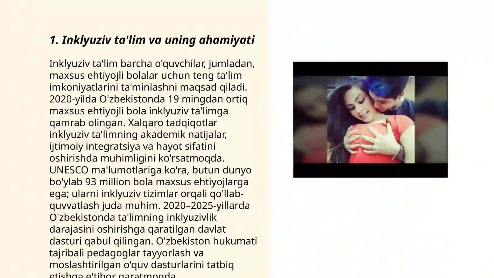 Inklyuziv taʼlim sinflari va boshlangʻich tayanch korreksion sinflarga qabul qilinmaydigan bolalar toifalari haqida tushuncha 3