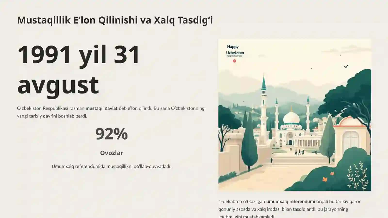 Mustaqil O‘zbekiston Respublikasi: Tarixiy Yo‘l va Milliy Taraqqiyot 3