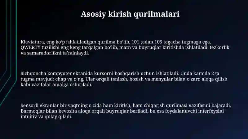 Asosiy kirish qurilmalari 3