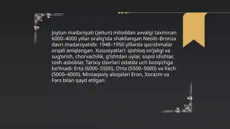 Joytun madaniyati 3