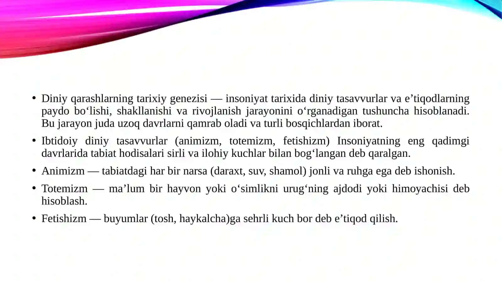Diniy qarashlarning tarixiy genezisi 3